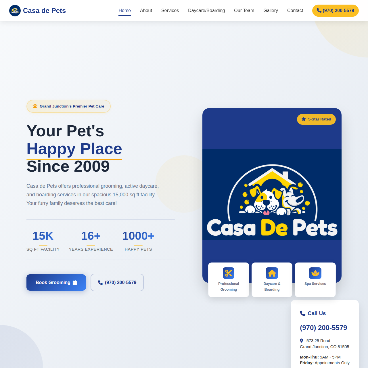 Pet Grooming Website